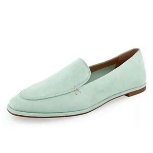 Aerosoles suede loafers mint light green, comfortable sophisticated slip on sz 8